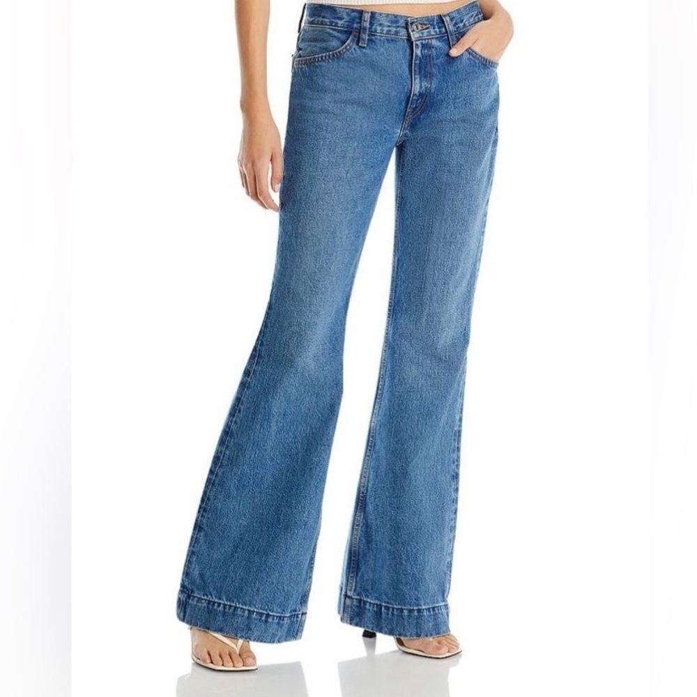RE/DONE 70s Mid Rise Bell Bottom Jeans Sz 26”
